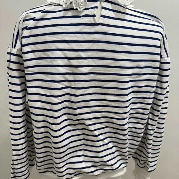 J. CREW French terry sweatshirt with lace trim Size M NWOT $118 BT719 - Picture 10 of 12